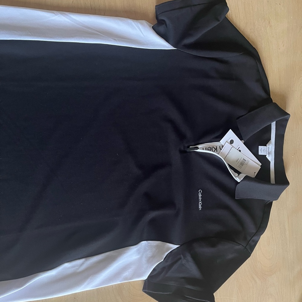 Calvin Klein Men's Polo Shirt in Black and White